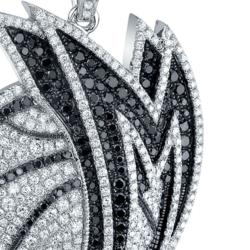 Dallas Mavericks W Series in Black and White Diamonds on a 30” Gold Chain $14,400