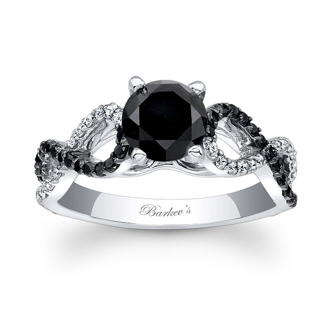 Black Diamond Engagement Ring - 7714LBKW