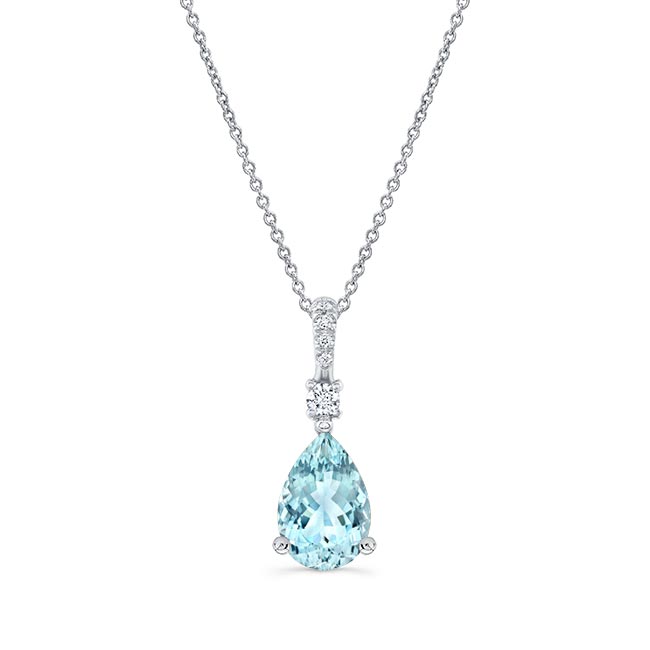 Barkev's Pear Shape Aquamarine And Diamond Necklace AQ-8172N