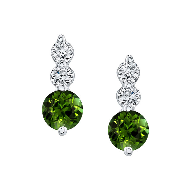 Barkev's Green Tourmaline And Diamond Earrings GT-5593E