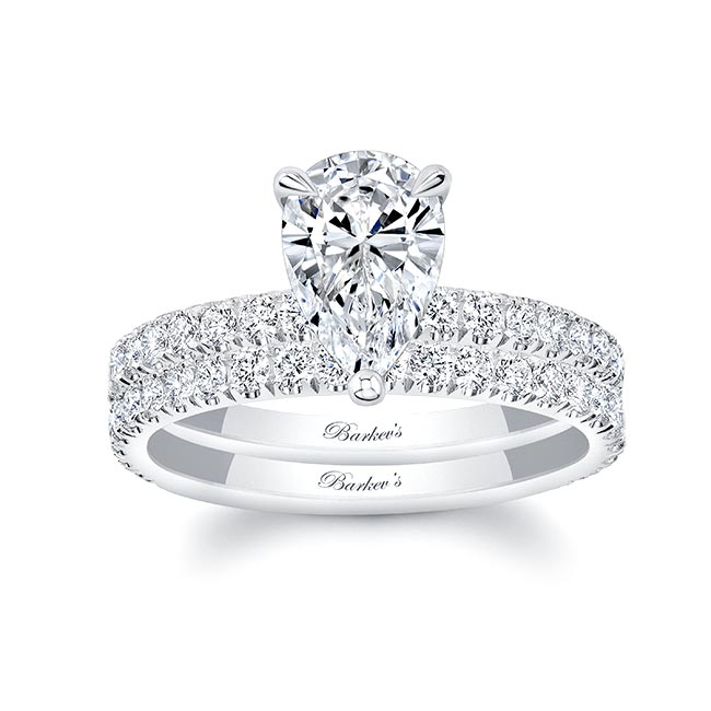 3ct Diamond Engagement Wedding Ring Set 14K White Gold