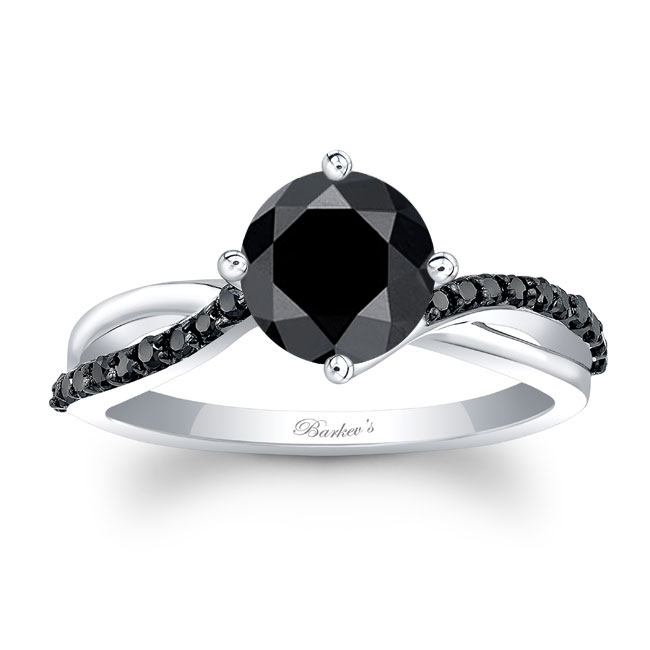 Barkev's Twisted Black Diamond Engagement Ring BC-8077LBK