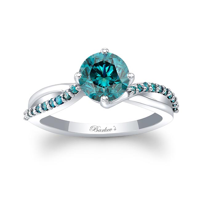 Barkev's Twisted Blue Diamond Engagement Ring BD-8077LBD