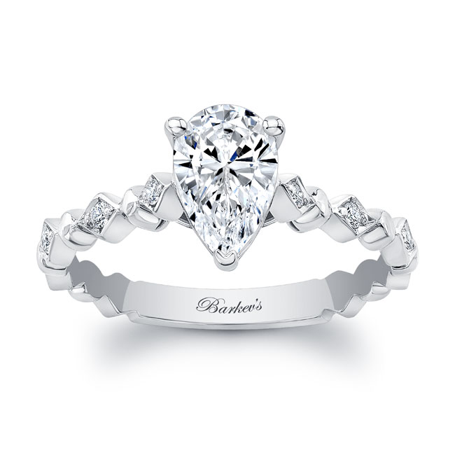 Barkev's Art Deco Pear Shaped Diamond Ring 8187L