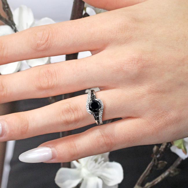 Barkev's Black Diamond Ring On Model's Finger