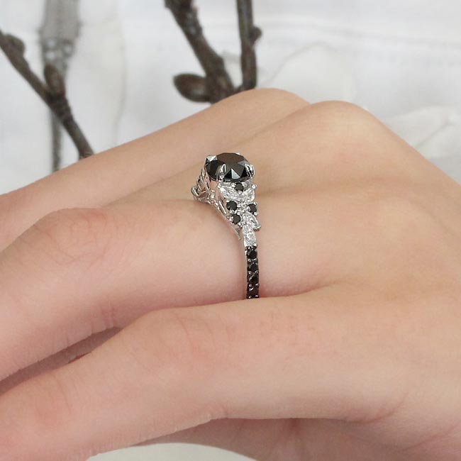 Barkev's Black Diamond Ring On Model's Hand