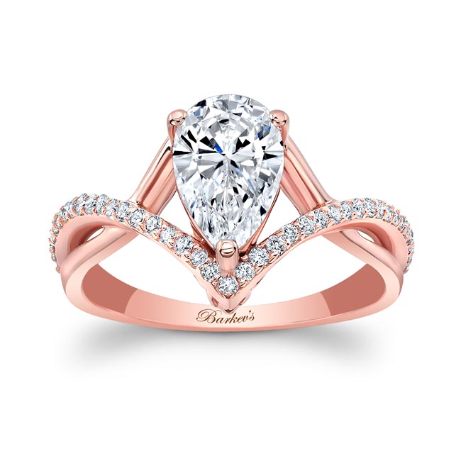 Barkev's Rose Gold Unique Pear Shaped Engagement Ring 8168L