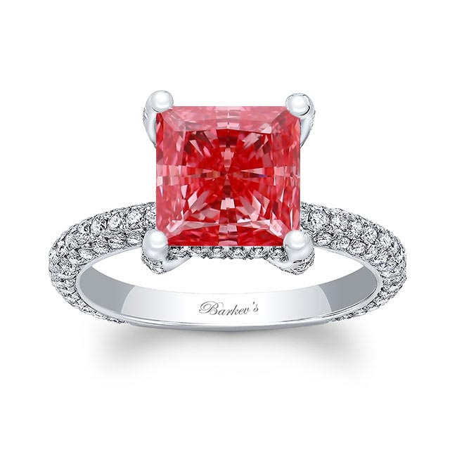Barkev's Hidden Halo Lab Grown Pink Diamond Engagement Ring PLG-8234L