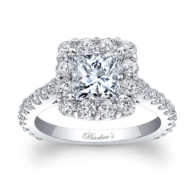 Barkev s Princess  Cut  Halo  Engagement  Ring  7939L Barkev s