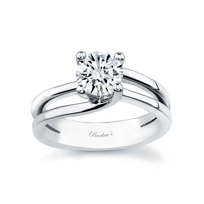 Barkev s White  Rose  Gold  Solitaire Engagement  Ring  