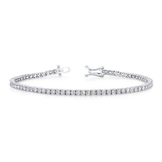 Platinum 4 Carat Lab Grown Diamond Tennis Bracelet Image 1