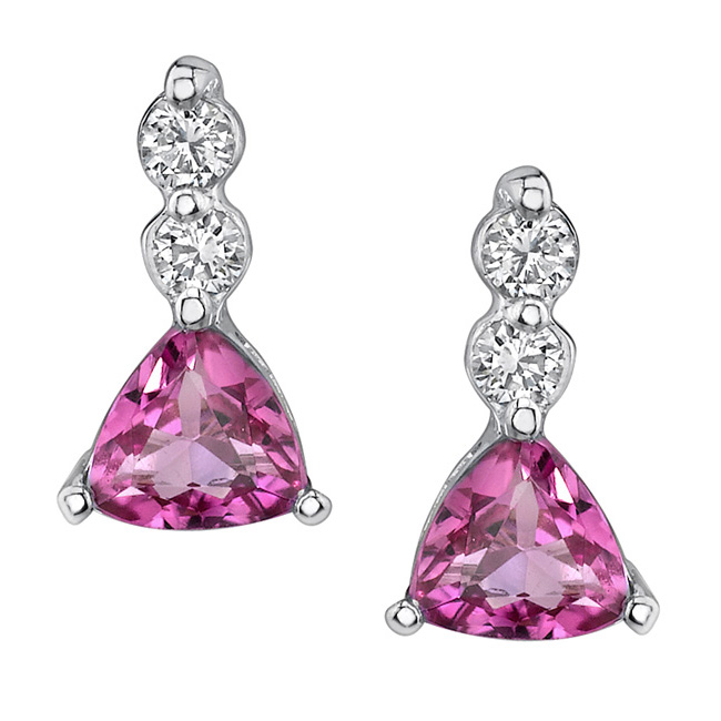 Trillion Cut Pink Tourmaline Earrings 5380ER