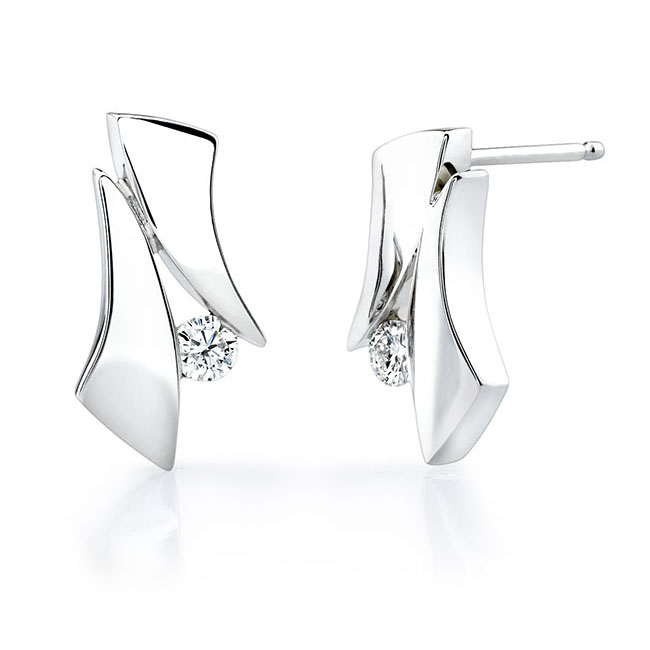  White Gold Diamond Earrings 6839ER Image 1