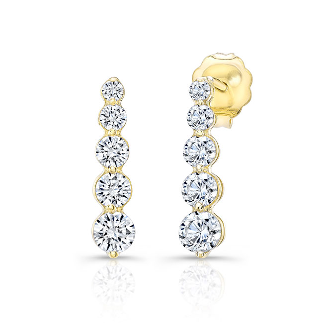  Yellow Gold Diamond Earrings 6961ER Image 1