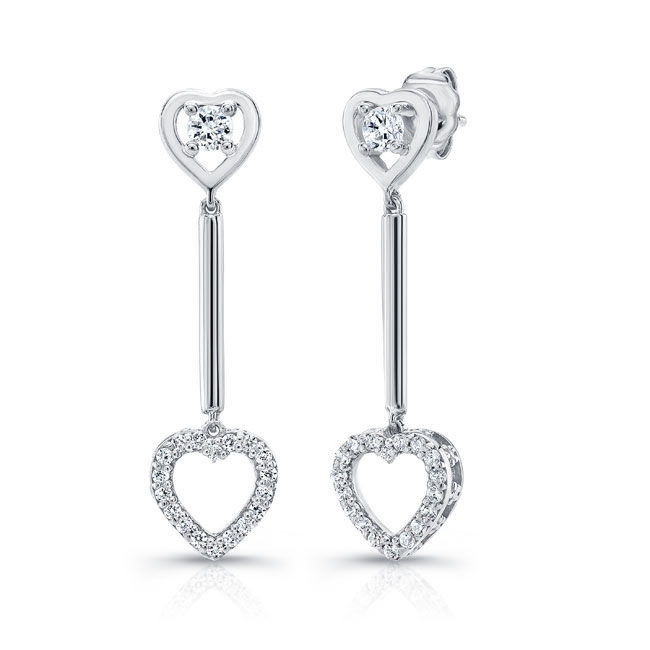  Heart Shape Diamond Earrings 8102ER Image 1