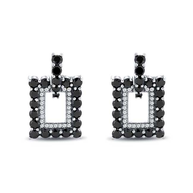 Platinum Black Diamond Earrings
