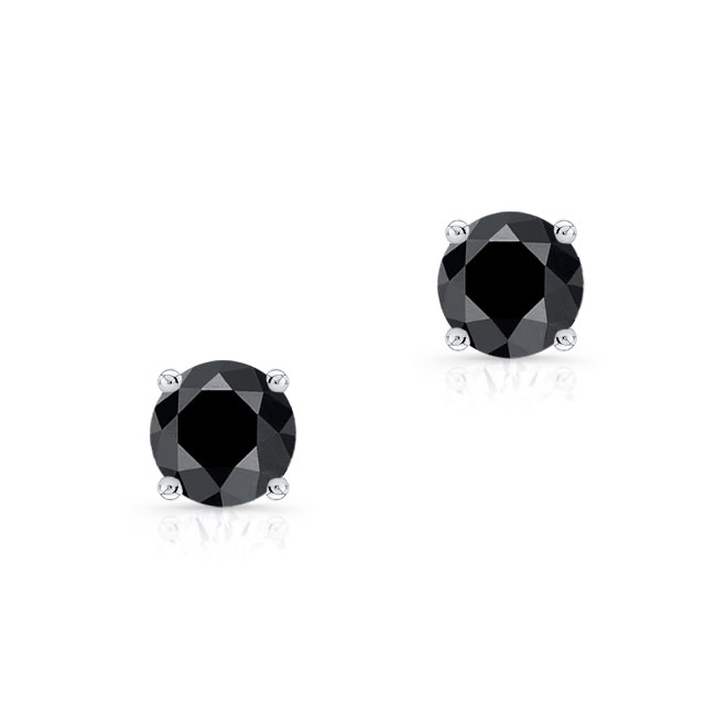  1 Carat Black Diamond Studs Image 4