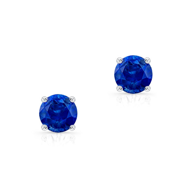  1 Carat Blue Sapphire Studs Image 1