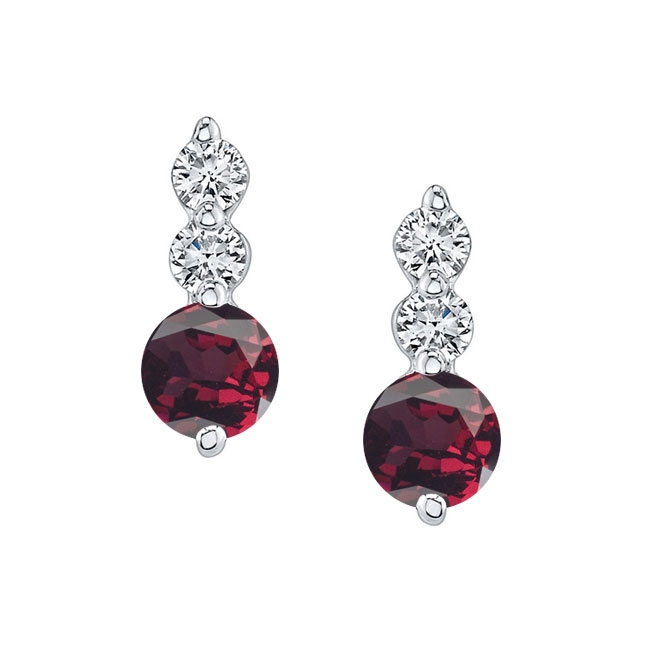  Garnet And Diamond Earrings Image 1