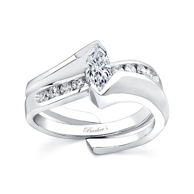  Interlocking Marquise Diamond Bridal Set Image 1