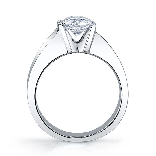 Platinum Round Cut Solitaire Diamond Ring Image 2