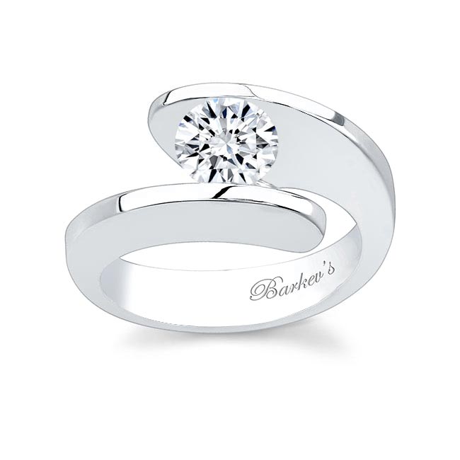 Bypass Solitaire Moissanite Ring