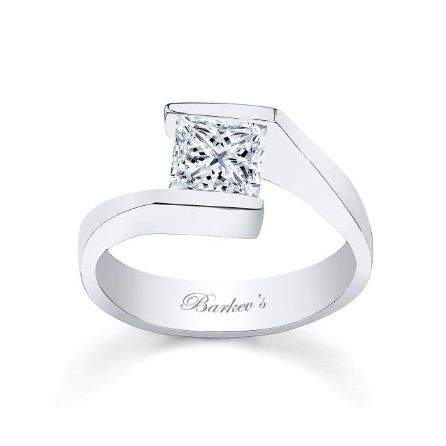  White Gold 1 Carat Princess Cut Solitaire Ring Image 1