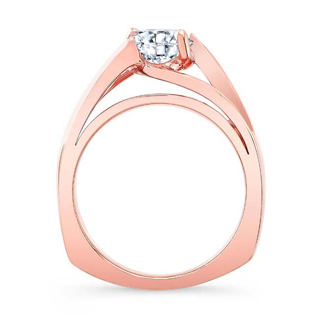 Rose Gold Wide Split Shank Lab Diamond Solitaire Ring Image 2
