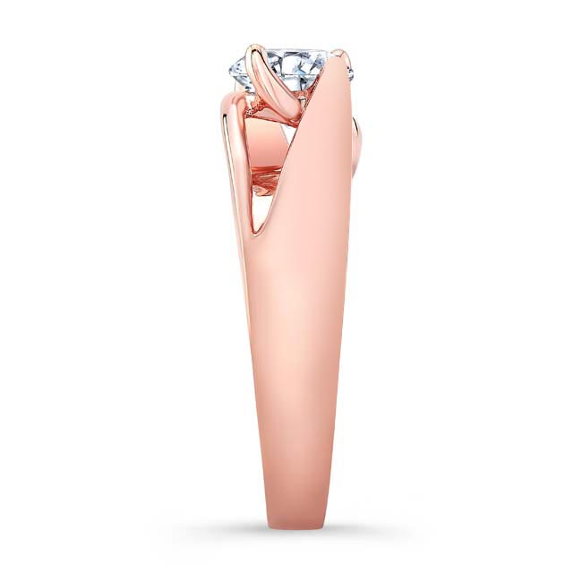 Rose Gold Wide Split Shank Lab Diamond Solitaire Ring Image 3