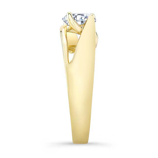 Yellow Gold Wide Split Shank Solitaire Ring Image 3