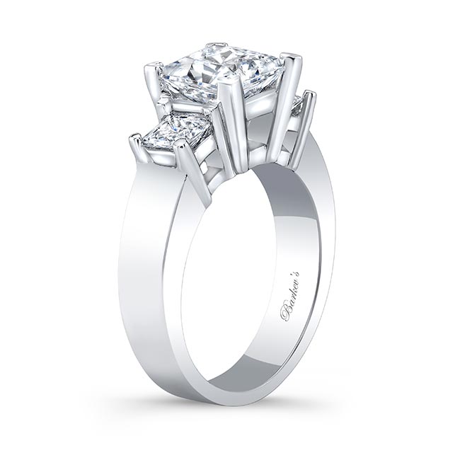 Platinum 3 Stone Moissanite Engagement Ring Image 2
