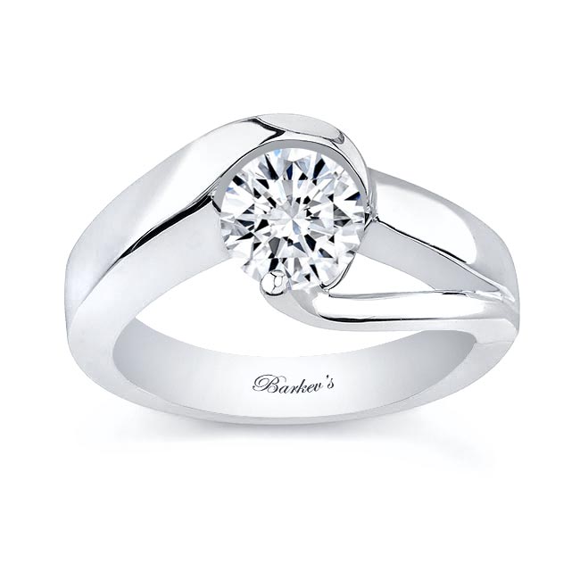  White Gold 0.75 Carat Solitaire Moissanite Ring Image 1