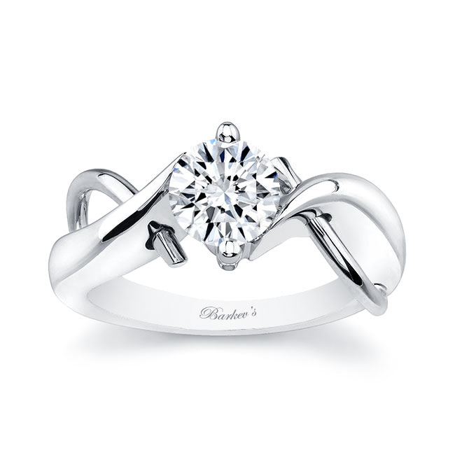  Double Wire Trim Solitaire Ring Image 1