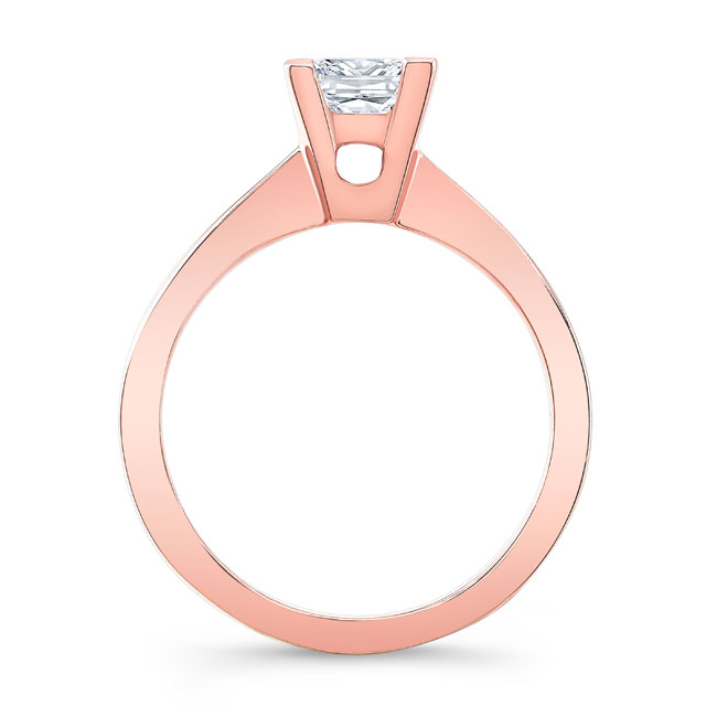  Rose Gold Princess Cut Solitaire Diamond Ring Image 2