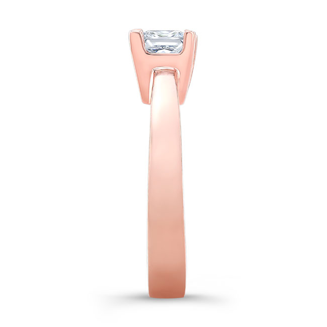  Rose Gold Princess Cut Solitaire Diamond Ring Image 3