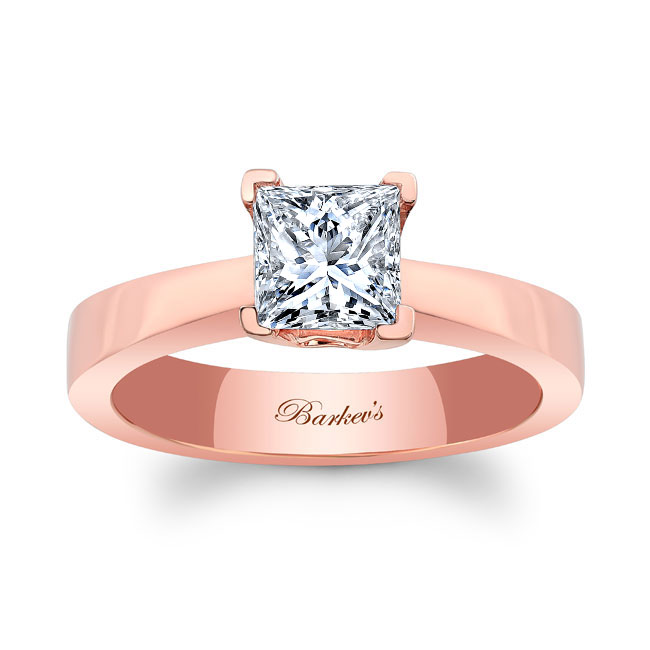  Rose Gold Princess Cut Solitaire Diamond Ring Image 1