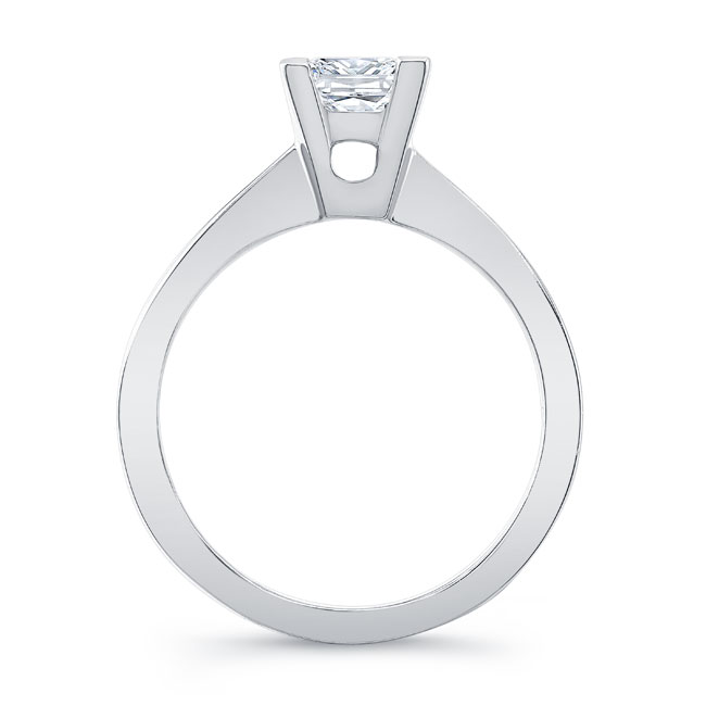  White Gold Princess Cut Solitaire Diamond Ring Image 2