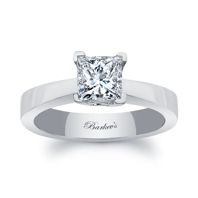  White Gold Princess Cut Solitaire Diamond Ring Image 1