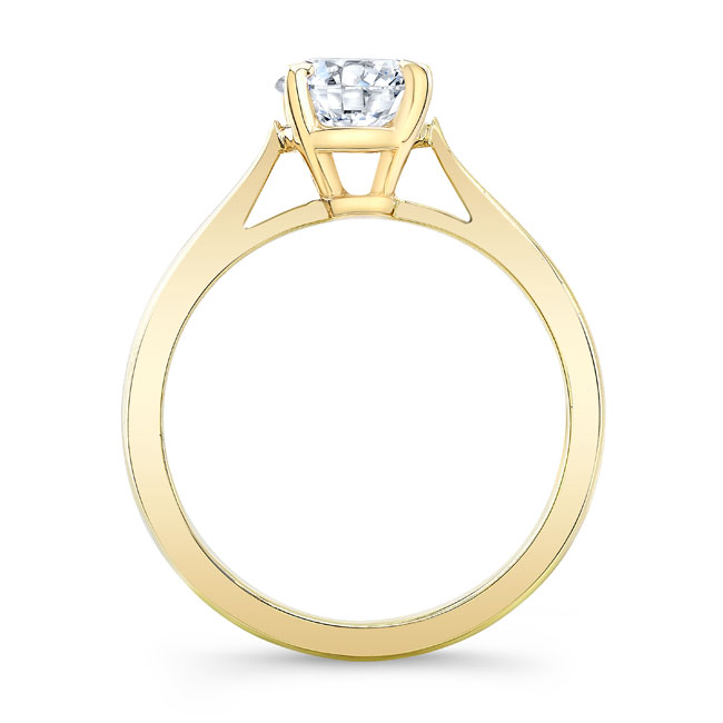  Yellow Gold Round Moissanite Solitaire Engagement Ring Image 2