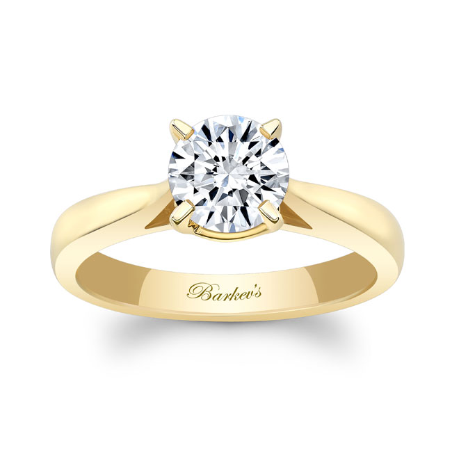  Yellow Gold Round Solitaire Engagement Ring Image 1