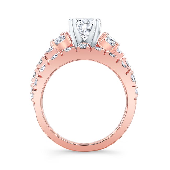  Rose Gold Unique Moissanite Diamond Bridal Set Image 2