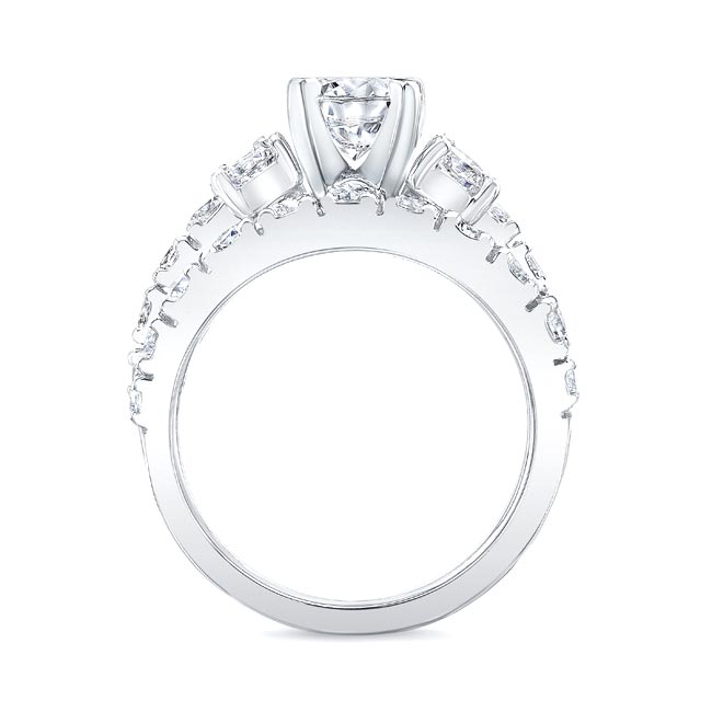  White Gold Unique Moissanite Diamond Bridal Set Image 2