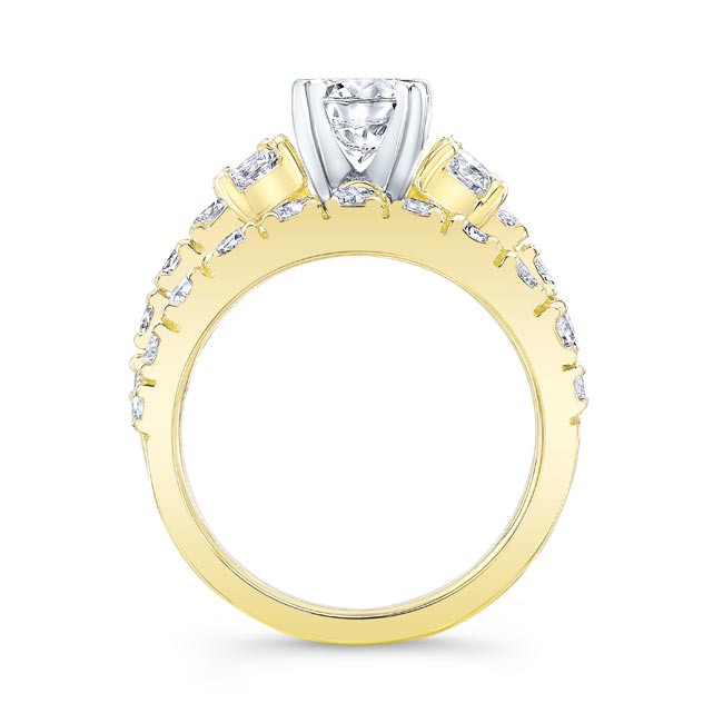  Yellow Gold Unique Moissanite Diamond Bridal Set Image 2