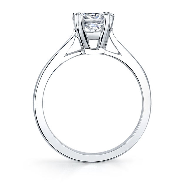 Platinum Double Prong Princess Cut Solitaire Ring Image 2