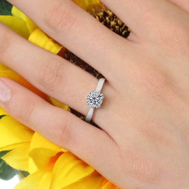 Platinum Double Prong Lab Grown Diamond Engagement Ring Image 2