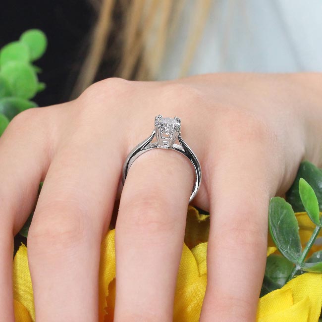 Platinum Double Prong Engagement Ring Image 4