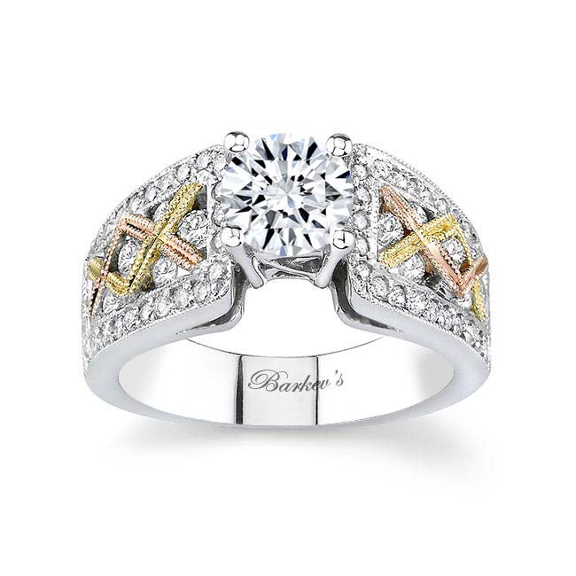 Unique Channel And Pave Moissanite Engagement Ring Image 1