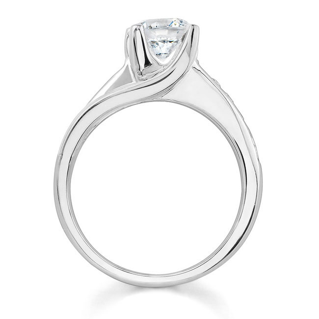 White Gold 1 Ct Round Diamond Ring Image 2