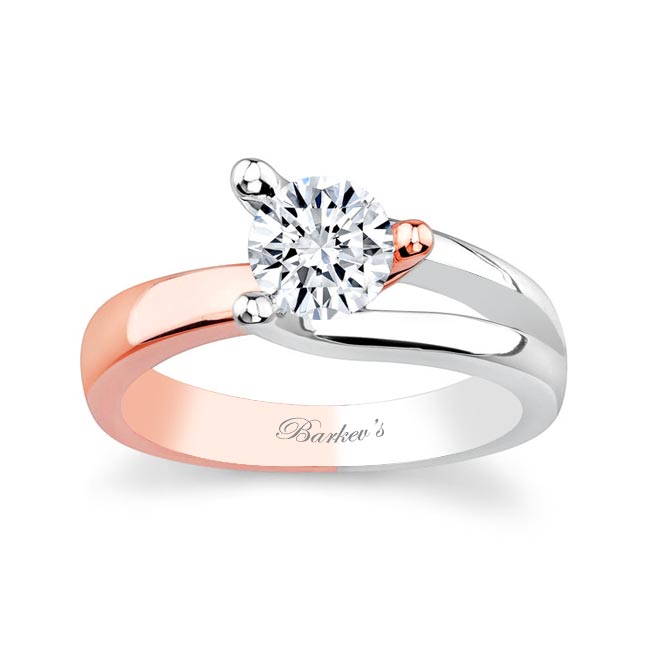  White Rose Gold 1 Carat 3 Prong Diamond Solitaire Ring Image 1