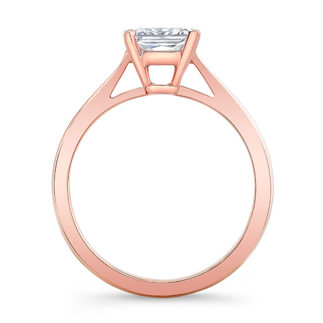  Rose Gold Princess Cut Moissanite Solitaire Ring Image 2